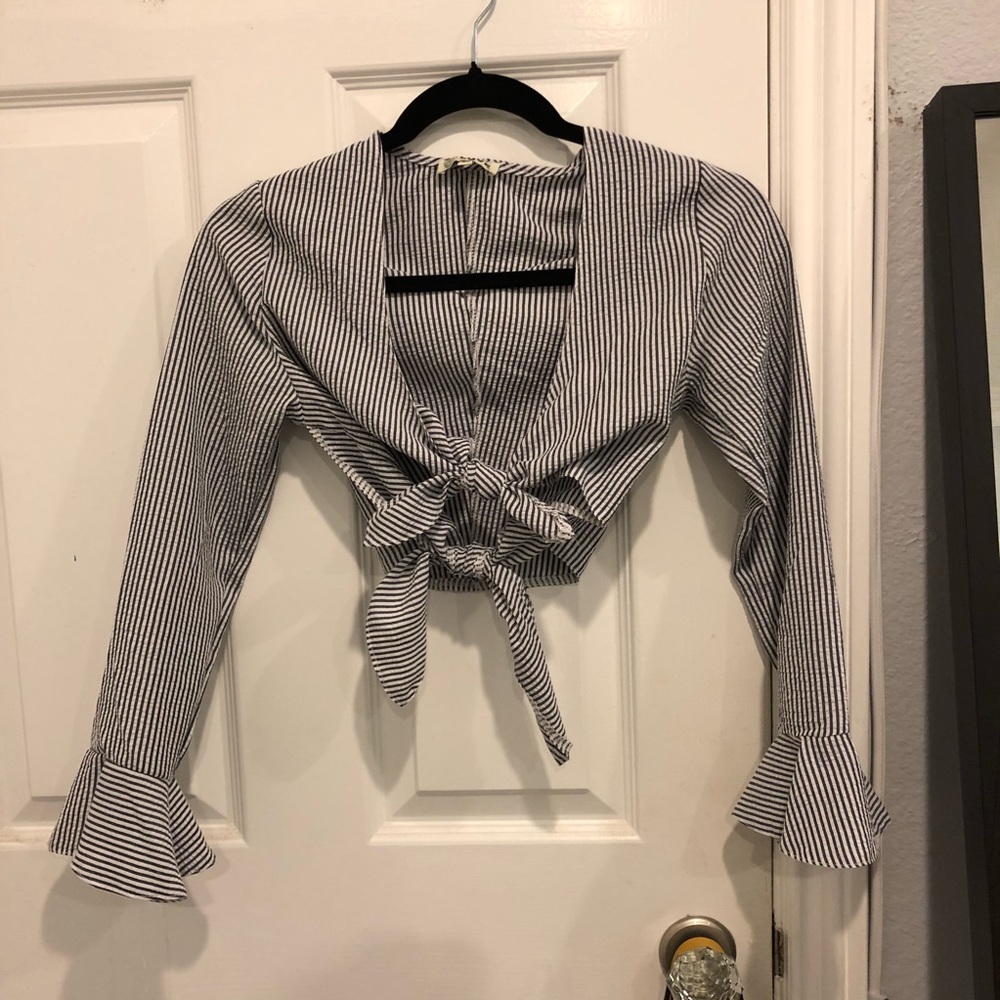 Lf striped tie top